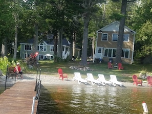 Perfect Lakefront Getaway, Maine.  Front of house lakeside