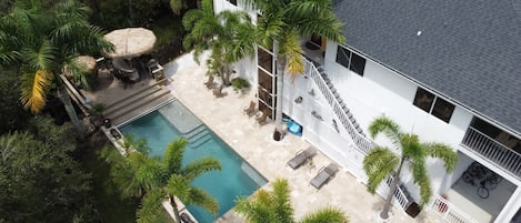 This is a aerial shot of your paradise getaway of peace & relaxation.