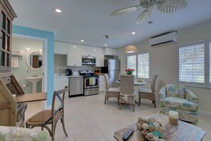 New furnishings at the Green condo.  Open, modern and light with attention to details.