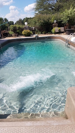 New pool liner installed....filling with pool water 7-21
