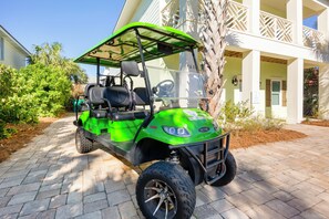 Explore the area with your complimentary golf cart!
