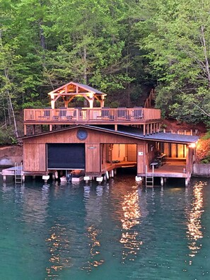 Huge boathouse featuring covered pavilion with custom bar (NEW - May 2020)