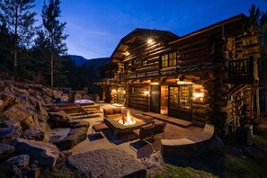 Back Yard near patio at Night.