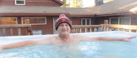 Go Giants! Hot tub on a chilly November morning!