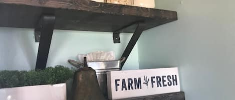 Farm decor and a few fresh staples for your use