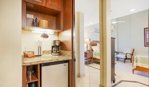 Coffee and mini fridge