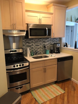 Updated kitchen with range over and dishwasher