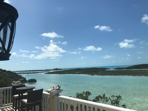 Upper balcony view of crystal clear water