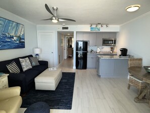 Living Room and Kitchen, new Island with breakfast bar