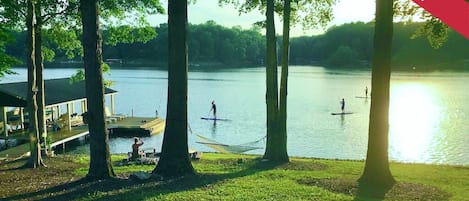 Large, wide cove with plenty of room for playing - or watching from the firepit!