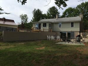 Looking at the cottage from the river 