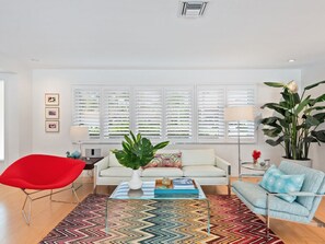 Living Area is bright, cheery and comfortable with that cool Florida vibe.