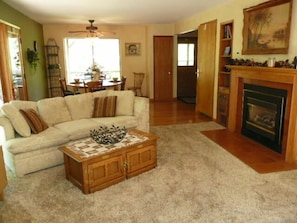 Upper Family room with fire place 