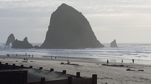 View of Haystack Rock looking south from house