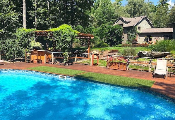 Relax in our private saltwater pool and secluded country setting.