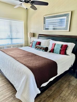 King Bed with with deep water views