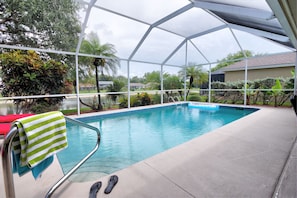Early morning swim in the heated pool!