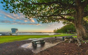 The beach park has plenty of picnic tables and pavilions.
