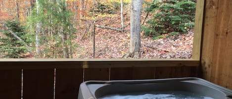 Hot Tub looking into the Pisgah National Forest!