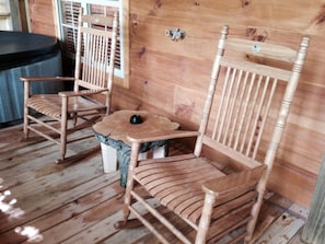 Rocking chairs to sip your coffee or wine!
