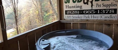 Private Hot Tub on Covered Porch