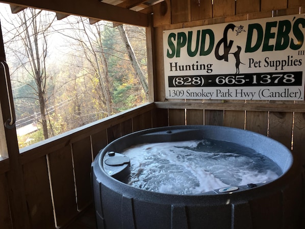 Private Hot Tub on Covered Porch