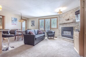 Living Area - Queen size sofa sleeper and queen size murphy bed.