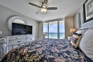 Master bedroom with a large flat screen!