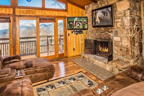 Watch a Movie and Relax by the Warm Wood Burning Fireplace!