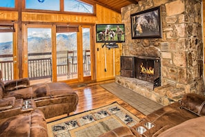 Watch a Movie and Relax by the Warm Wood Burning Fireplace!