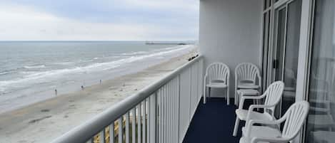 Ocean Front 21 foot Balcony from Living Room and Bedroom Room