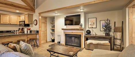 Keystone Vacation Rental | 2BR | 2BA | 891 Sq Ft | Stairs to Access