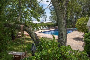 A view from the Carriage House. Huge pool, complete privacy, unbelievable views