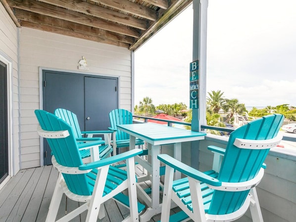 Bay View Villas 101 - Balcony with views of pool and bay