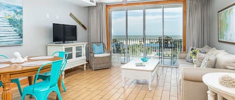 Tybee Beach Club 136 - Open Living Area with Balcony