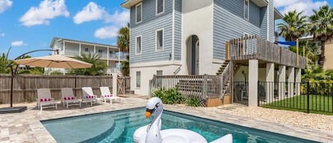 Beautiful new pool and patio for enjoying the Tybee Sunshine