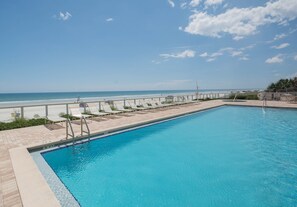 Oceanfront pool. Southern view.