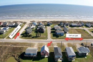 Aerial view of house.