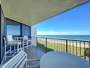 Enjoy the oceanfront views from the private balcony. View to the north.