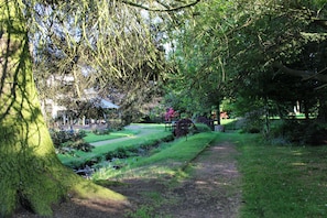 Part of the six acre grounds the apartment is locate within