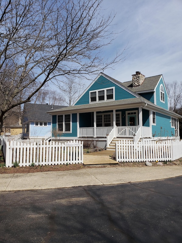 Spacious cottage on quiet street backs to pond. 