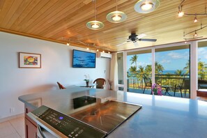 View with induction cooktop / quiet AC 