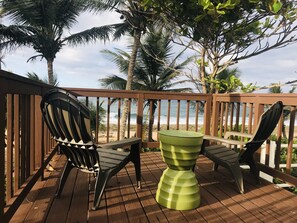 Private Deck with ocean view and accessto the beach