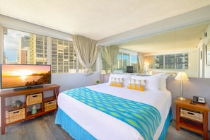 King size bed with two nightstands