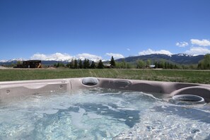 Hot tub just outside the back door.