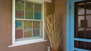 Entry with hand painted window
