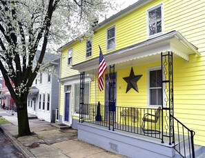 Front of the house. Full use of all the house. No one else is staying there. 