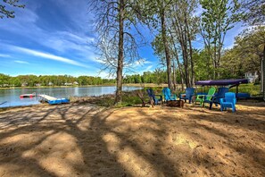 Experience the beauty of Branch, Michigan while sunbathing on the private beach.