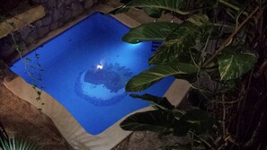 view of our pool from front door of condo - water comes from a cenote