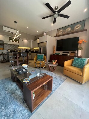 Smart TV in living room availble with roku